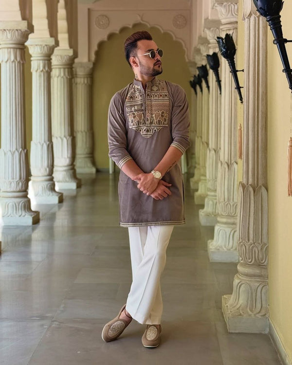 Elphant Emroderied Kurta & Pajama - The Indian Kurta