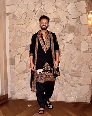 Elvish Yadav Adition kurta Pajama & Dupatta - The Indian Kurta
