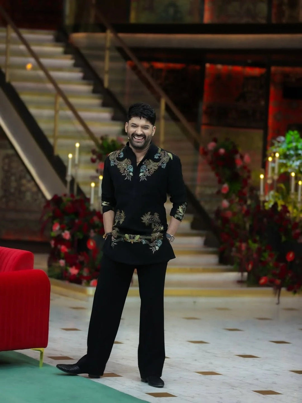 Kapil Sharma Adition Kurta Set With Embroidery - The Indian Kurta