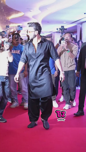 Armani Black Kurta Set with Pyjama