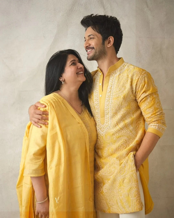 Yellow Ethnic Kurta Heavy Embroidered Work - The Indian Kurta