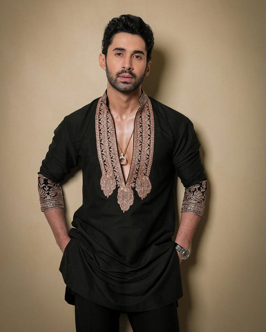 Z Black Celebrities Kurta Pajama Set - The Indian Kurta